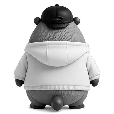 Capybara character shown from behind