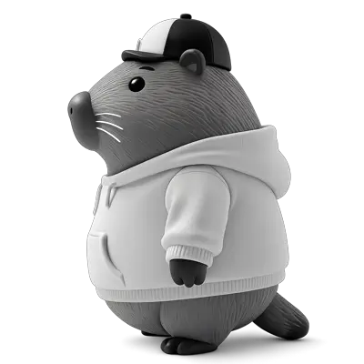 Capybara character shown from its right side