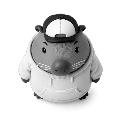 Capybara character seen from above